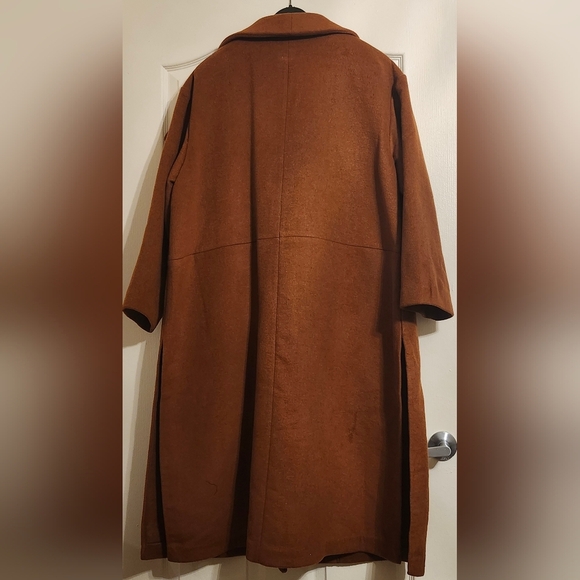 Shawl-Lapel Wool Blend Open-Front Coat "Sold Out" - Picture 6 of 16